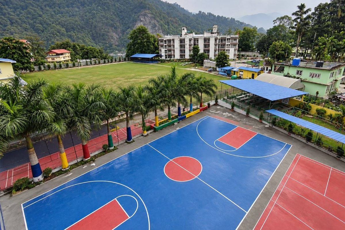 Students playing on the playground